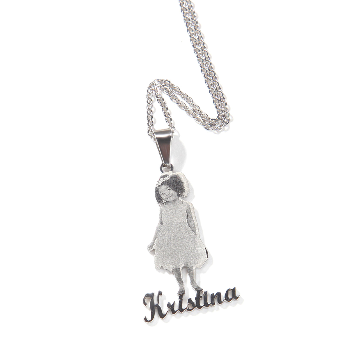 Photo Letter Stainless Steel Necklace Pendant - enhanced image 4