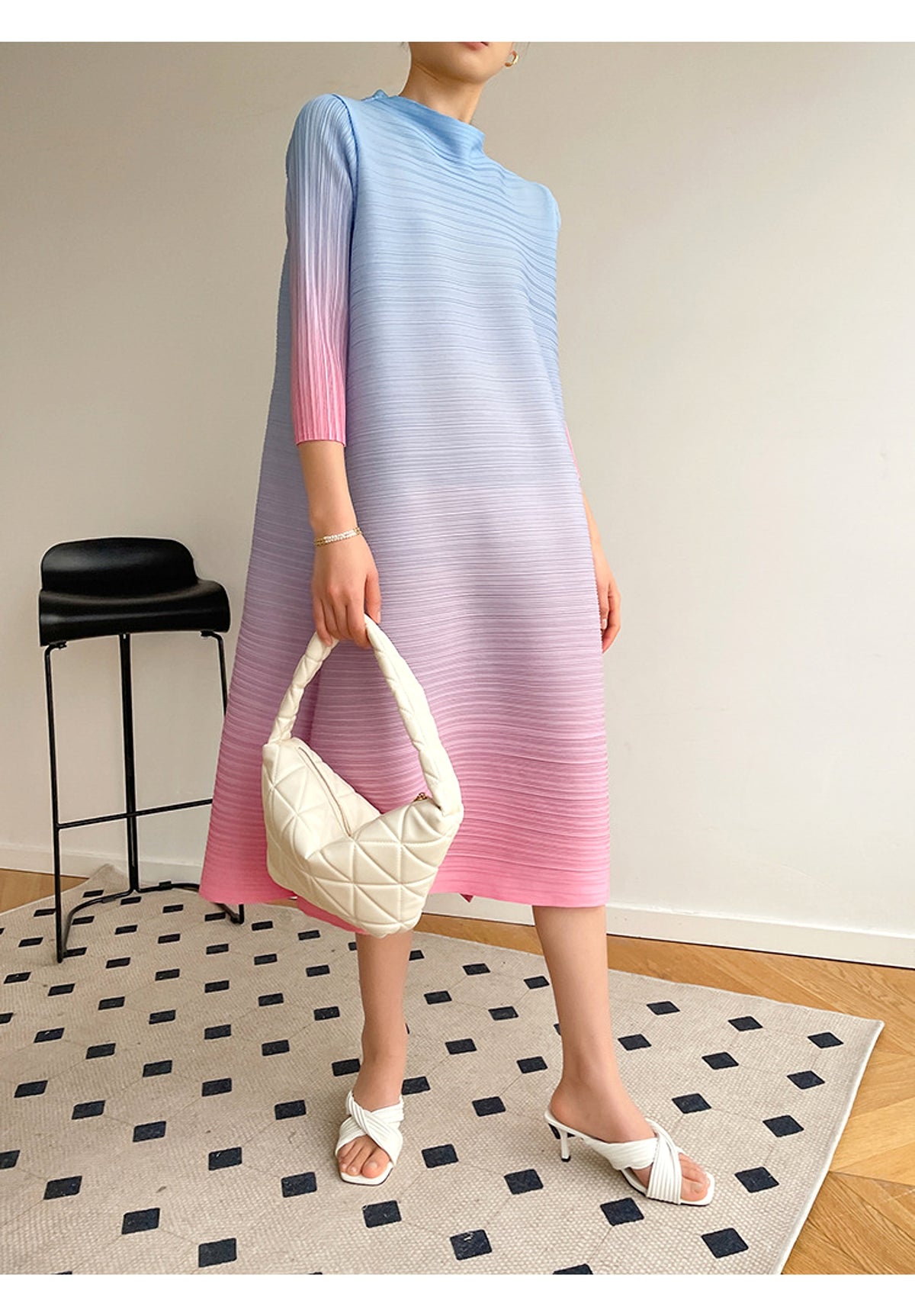 Pleated Plus Size Dress Women - enhanced image 4