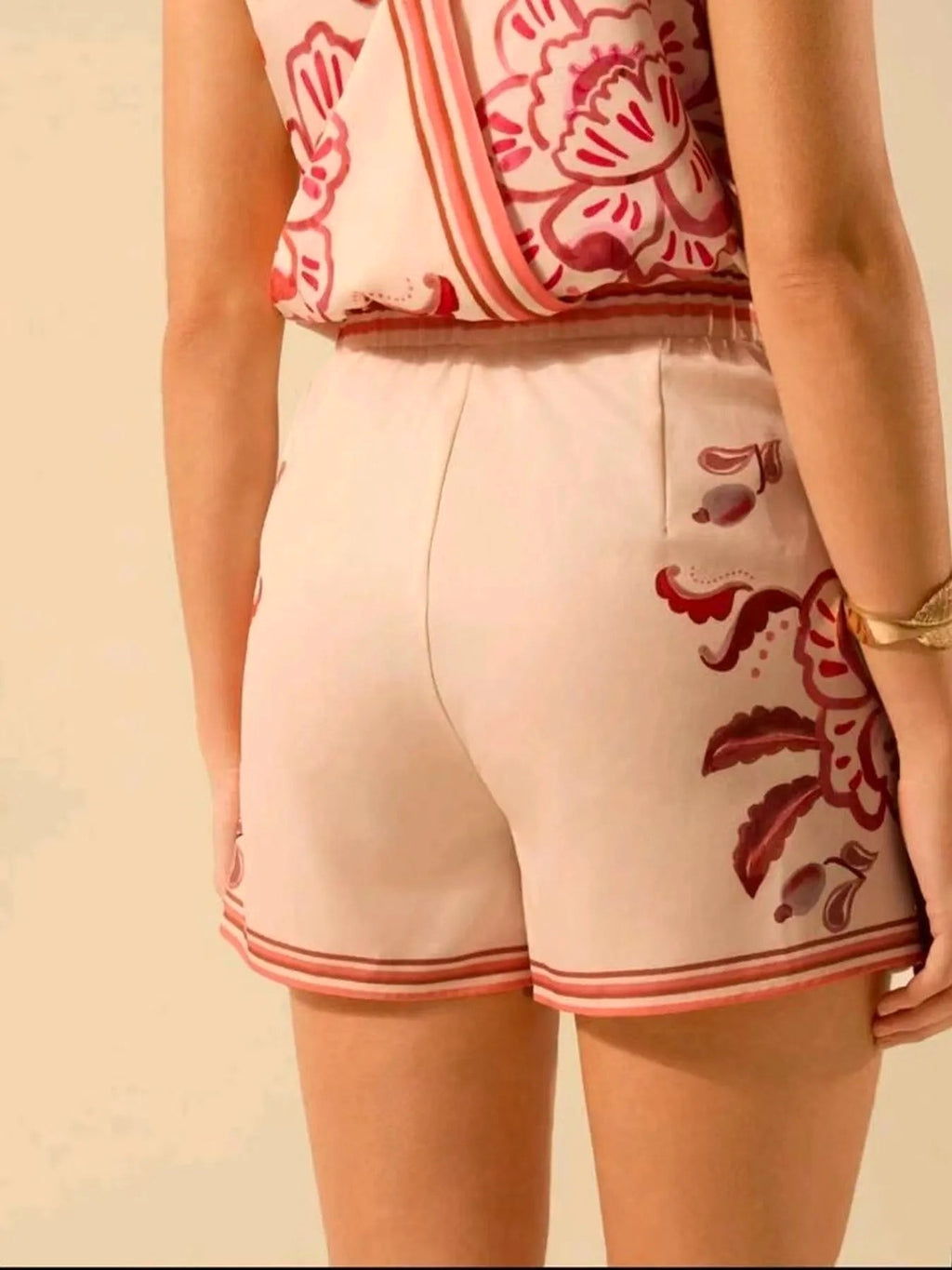 Printed Surplice Sleeveless Top and Skort Set - enhanced image 4