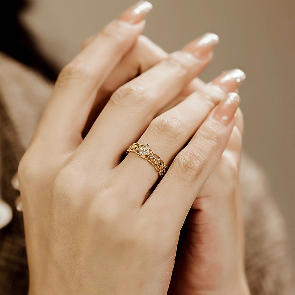 Pure 18K Jinrege Light Luxury Wide Version Fashion Ring – Timeless Elegance - enhanced image 4