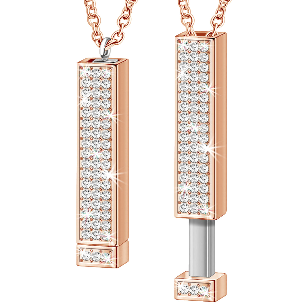 Retractable Three-dimensional Rod Pendant DIY Customized Name Diamond Necklace - enhanced image 4
