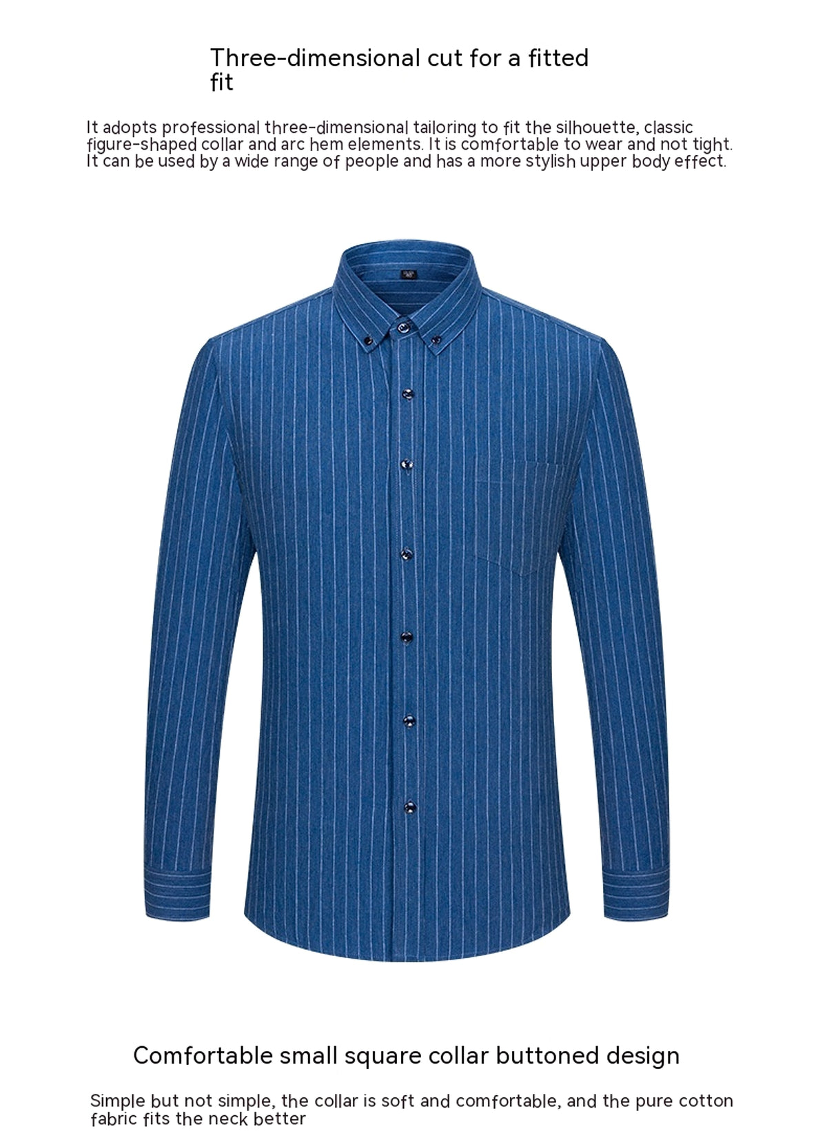 Retro Casual Brushed Cotton Plaid Enzyme Wash Embroidered DressShirt Men - enhanced image 4