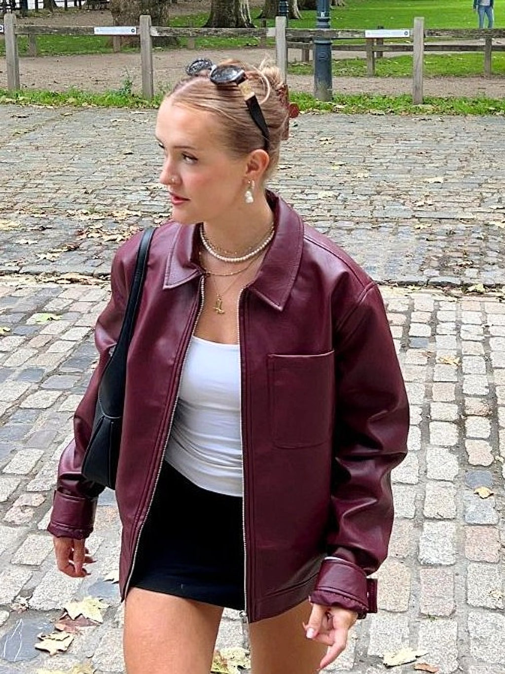 Retro Fashion Polo Collar Advanced PU Leather Jacket Coat - enhanced image 4
