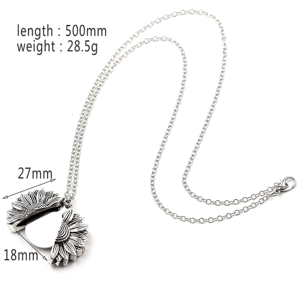 Retro Necklace Cross-border Sunflower Can Double-layer Lettering - enhanced image 4