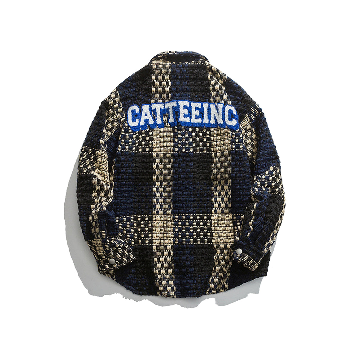 Retro Plaid Stitching Lapel Jacket For Men - enhanced image 4