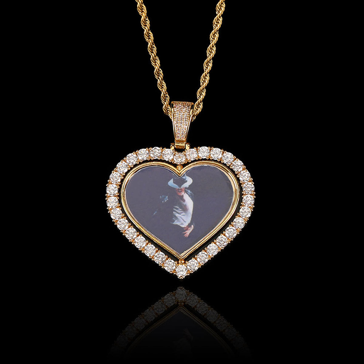 Rotating Double-sided Love Photo Pendant Necklace - enhanced image 4