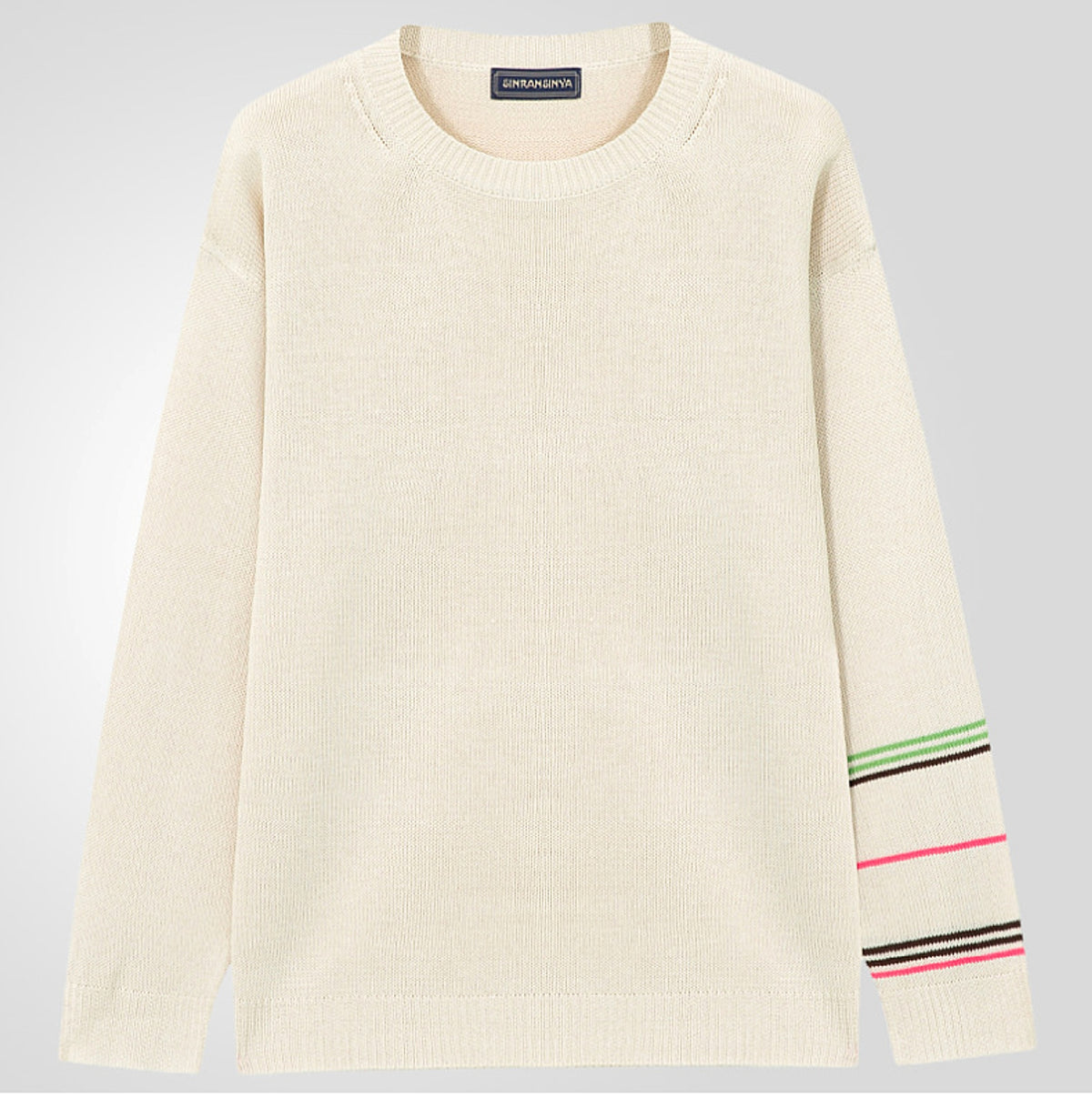 Round Neck Pullover Long Sleeve Base Lightweight Sweater - enhanced image 4