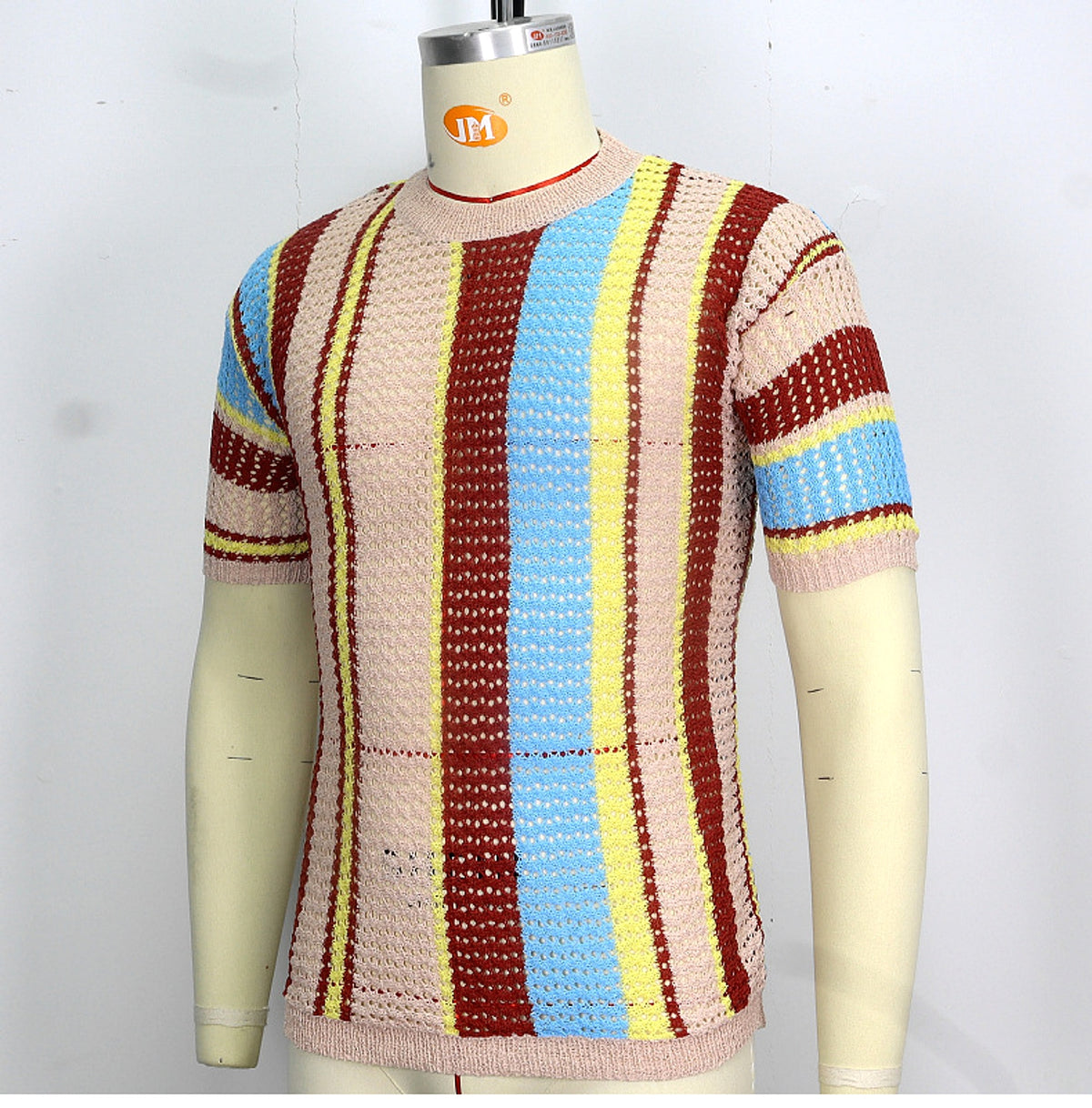 Round Neck Short Sleeve Thin Knitted T-shirt Men - enhanced image 4