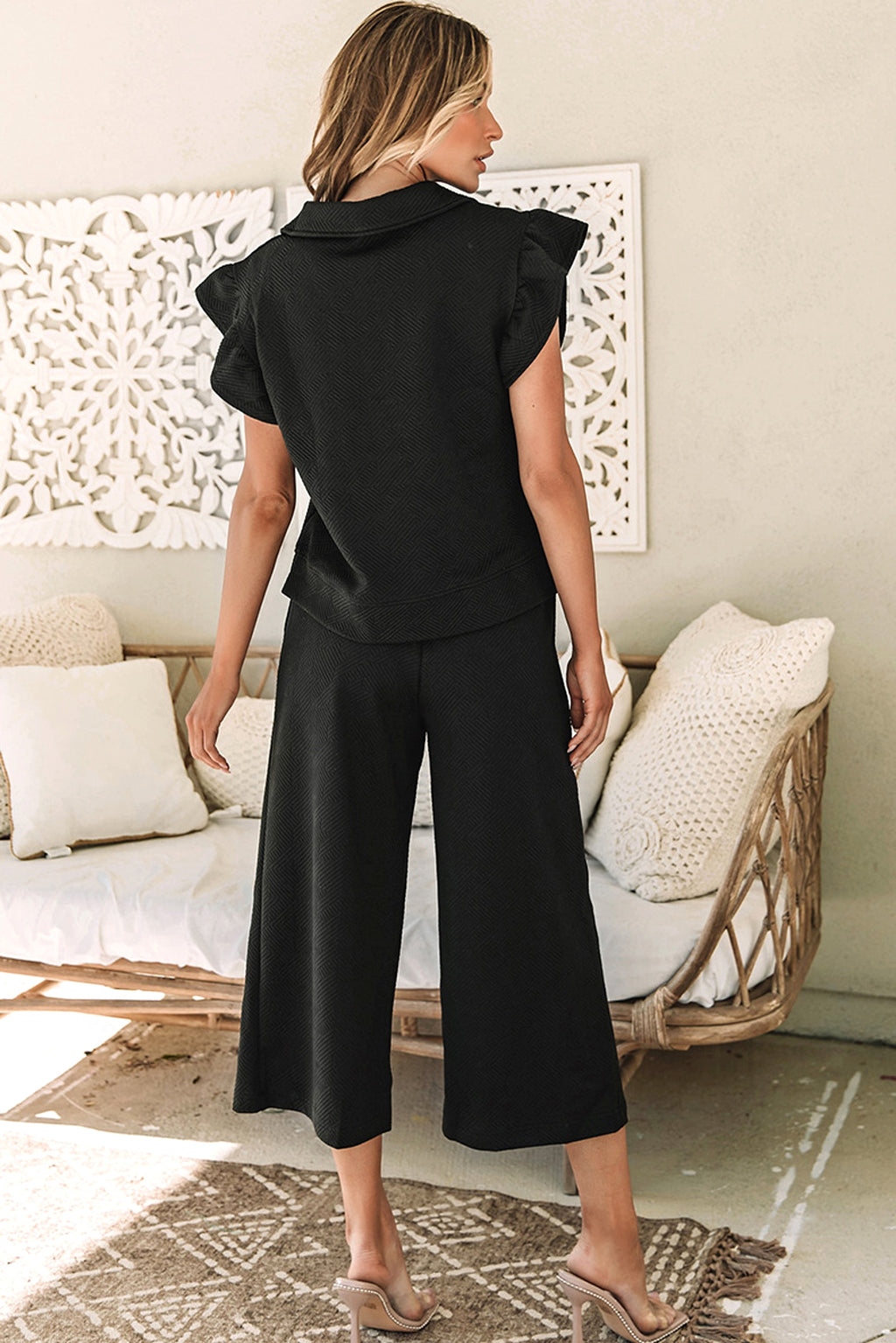 A1. Ruffle Edge Pants Two-piece Set For Women - enhanced image 4