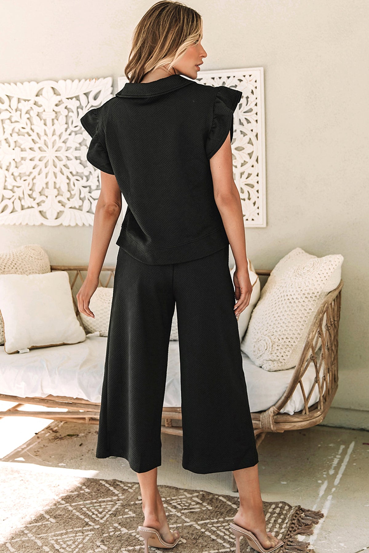 A1. Ruffle Edge Pants Two-piece Set For Women - enhanced image 4