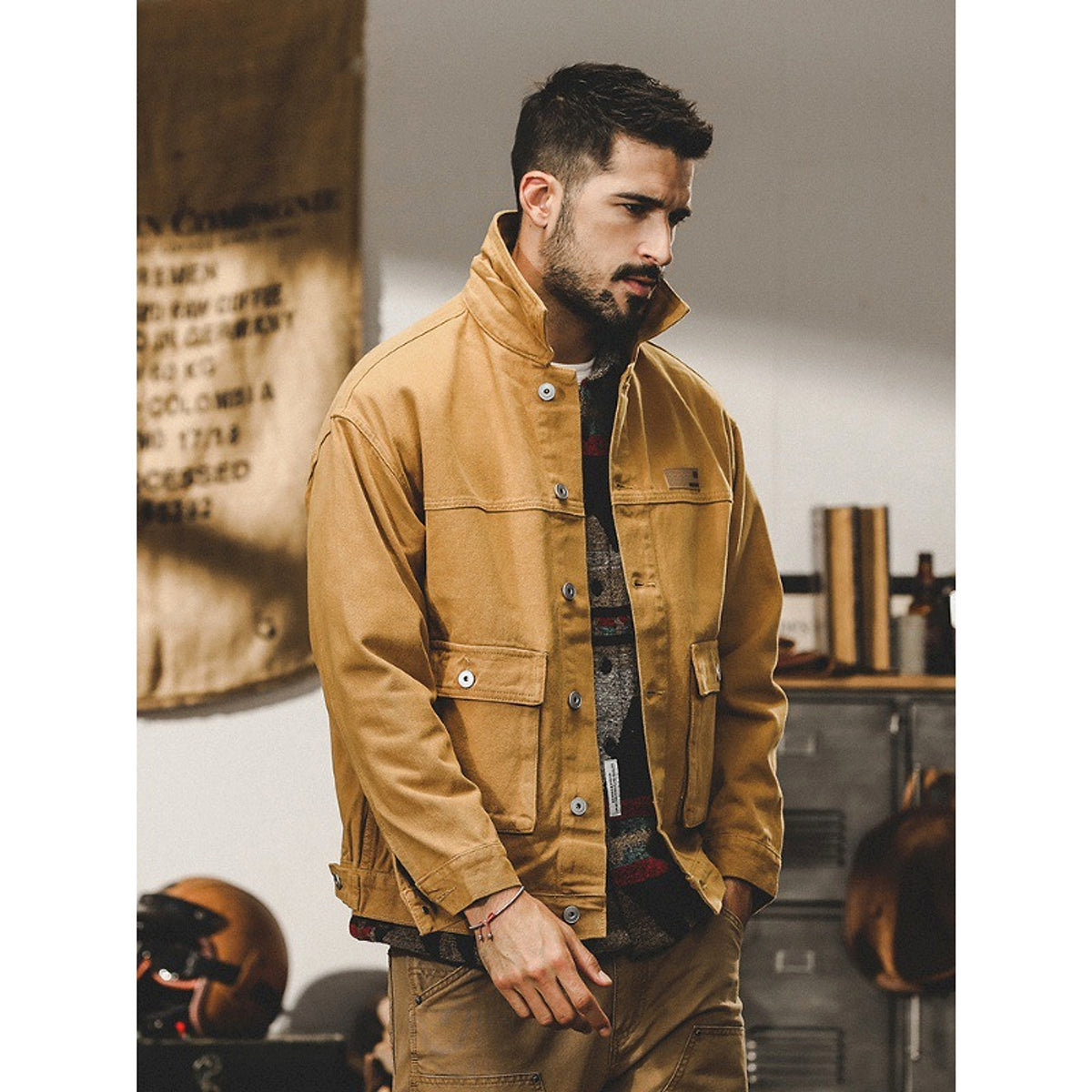 Safari Jacket Vintage Jacket Men - enhanced image 4