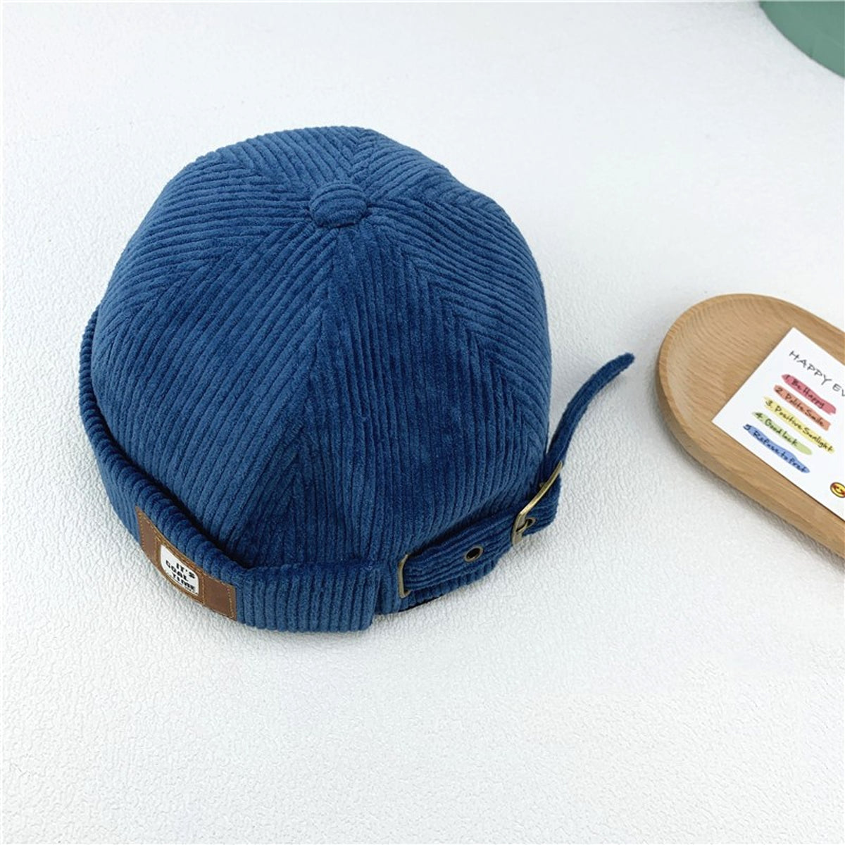 Sailor Corduroy Button Trendy Cap Hat - enhanced image 4