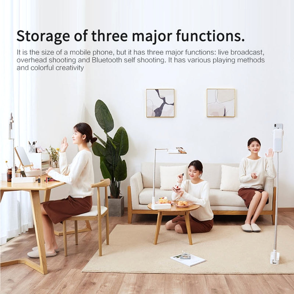 Selfie portable phone holder with lightweight foldable Bluetooth remote control - enhanced image 4