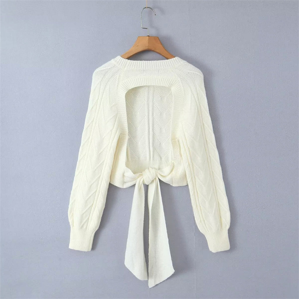 A.1 Short Backless Knitted Sweater Women - enhanced image 4