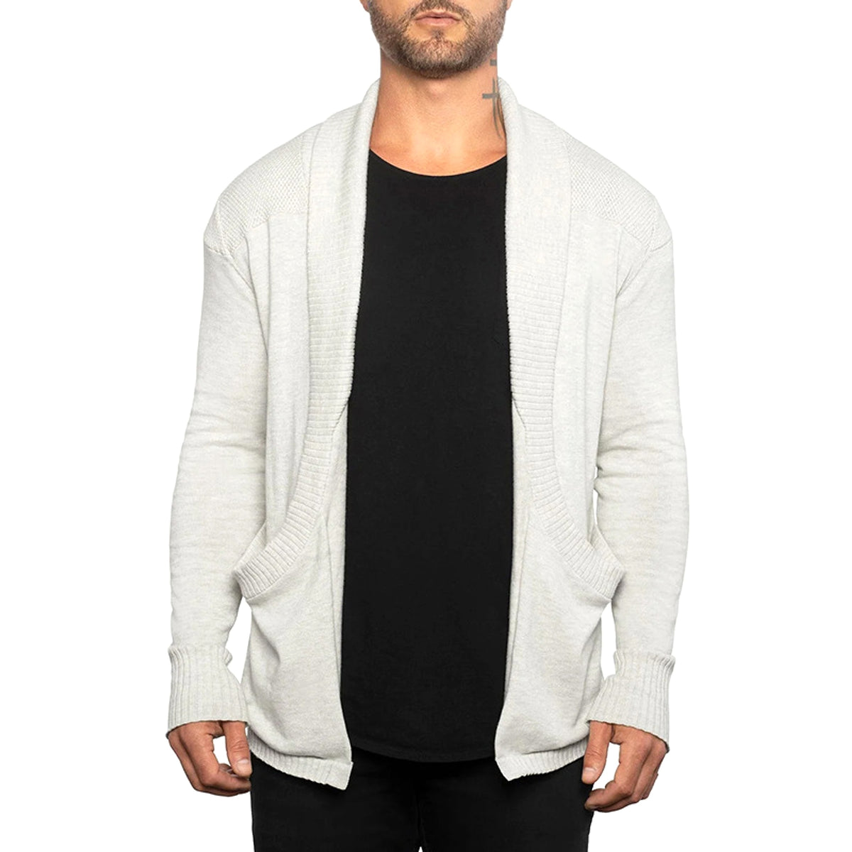 Solid Color Cardigan Sweater With Pockets Casual Men's Long-sleeved - enhanced image 4