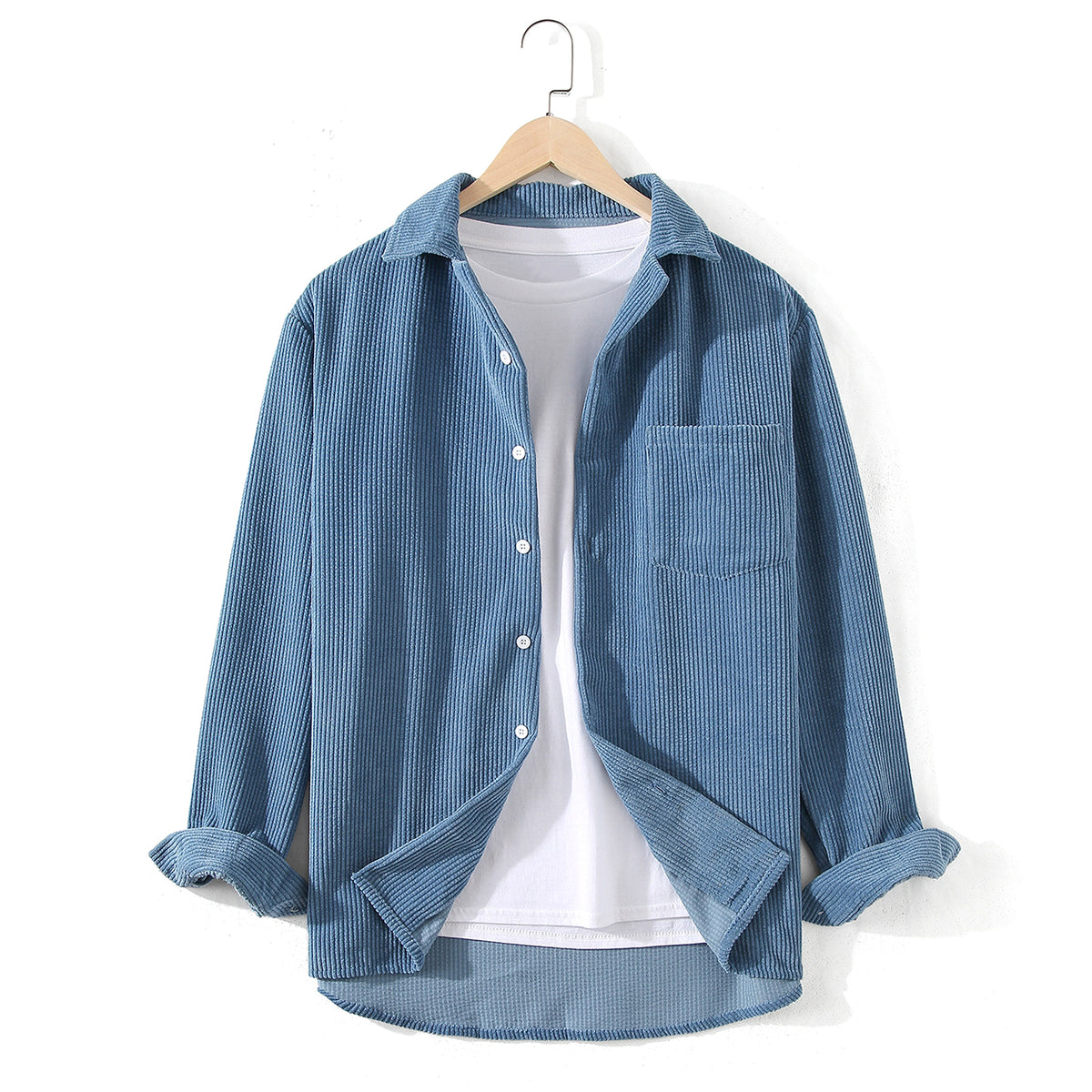 Solid Color Long Sleeve Dress Shirt Men - enhanced image 4
