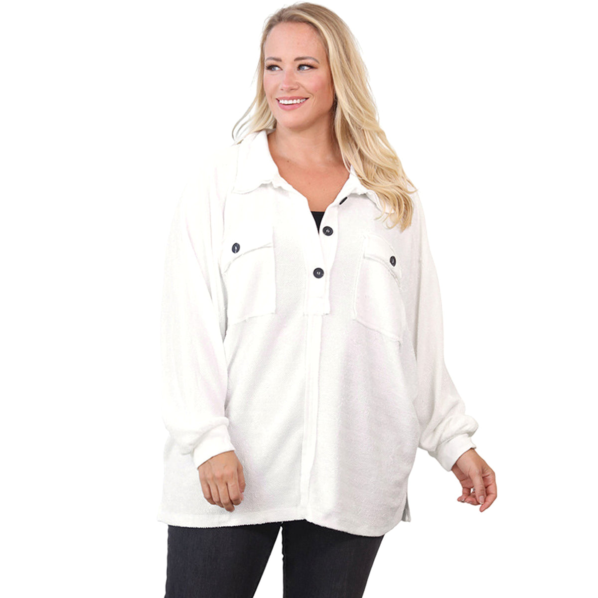 Solid Color Pullover Long Sleeve Top Women's Autumn New Button Loose Sweater Women's - enhanced image 4