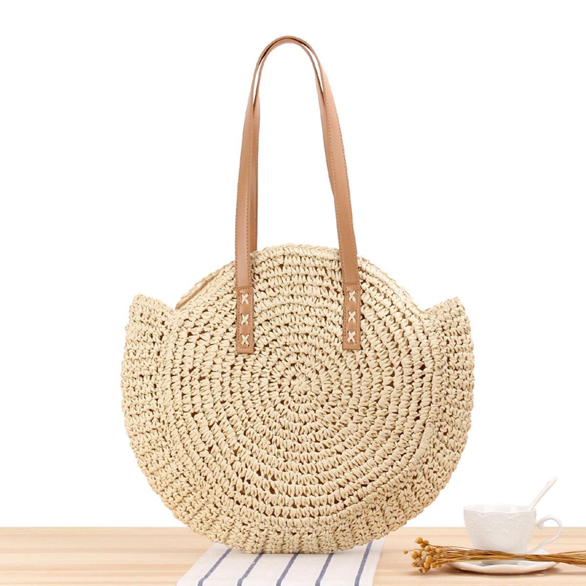 SolunaBag™ – Round Woven Straw Edition - enhanced image 4