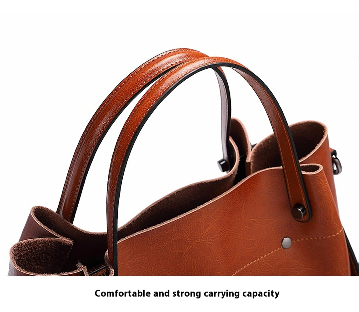 SolunaWeave™ – Heritage Luxe Leather Tote - enhanced image 4