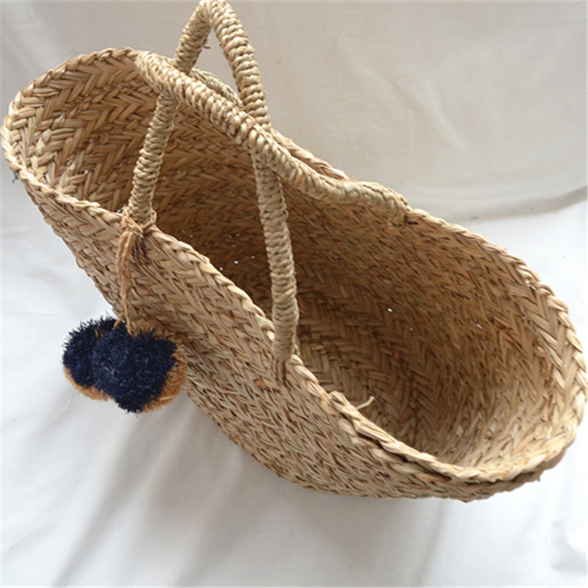 SolunaWeave™ – Raffia Pom Beach Bag - enhanced image 4