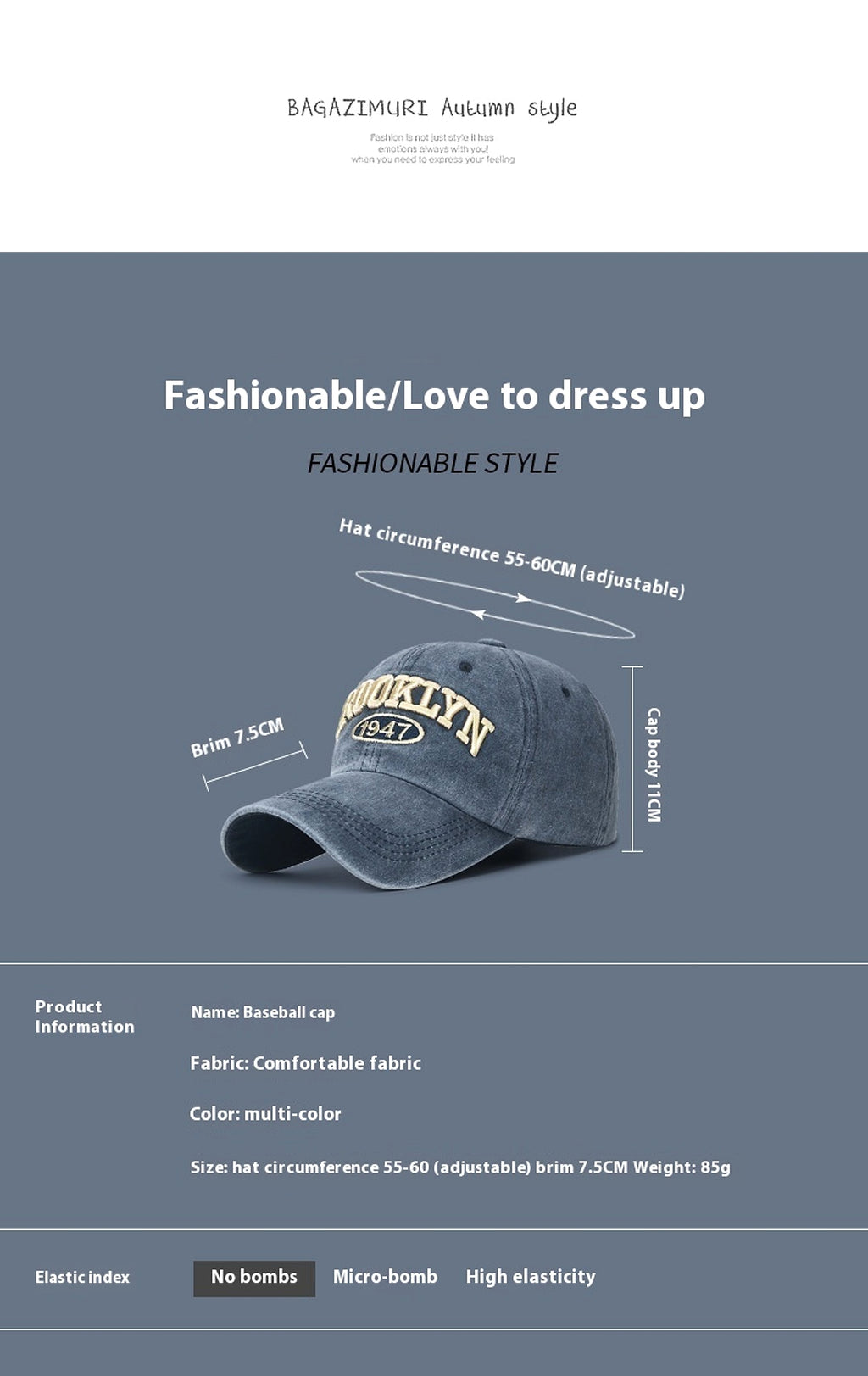 Spring And Summer Sun Protection Men's Retro Washed Letters Embroidered Peaked Cap - enhanced image 4