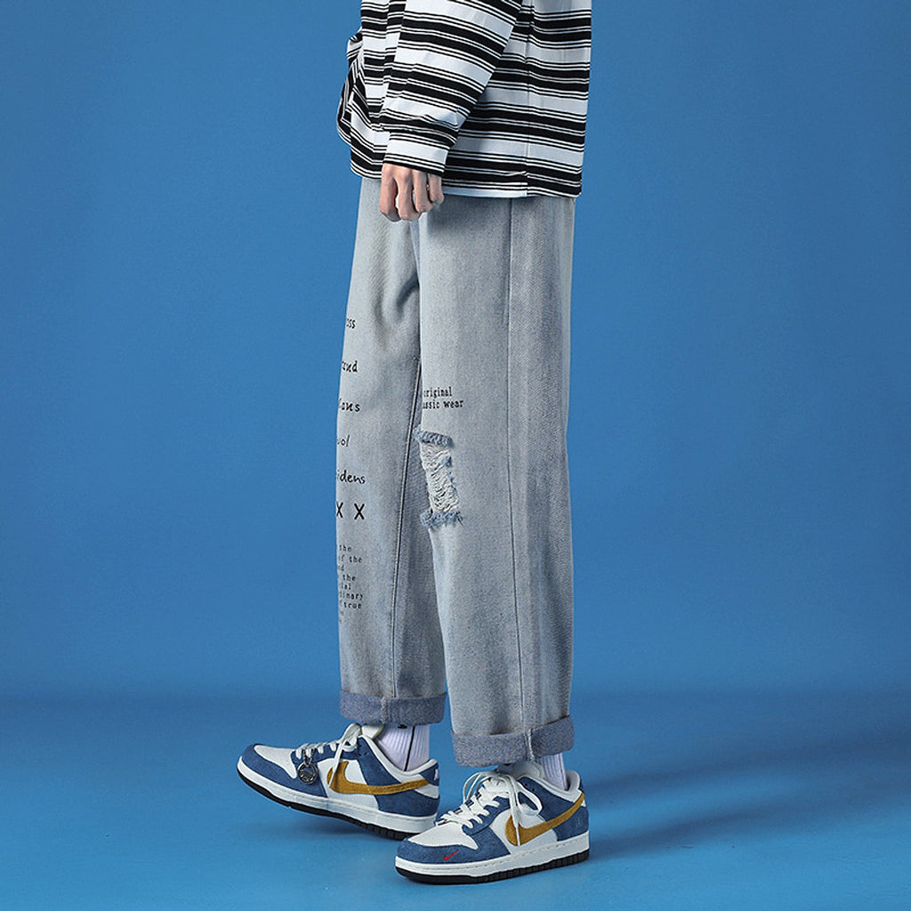 Spring Casual Jeans Men Washed Loose - enhanced image 4