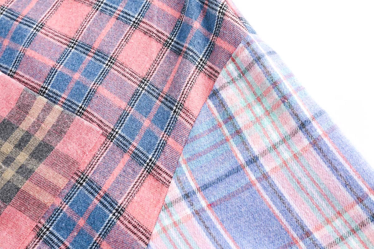 Spring Japanese Style Trend Plaid Stitching DressShirt Women - enhanced image 4