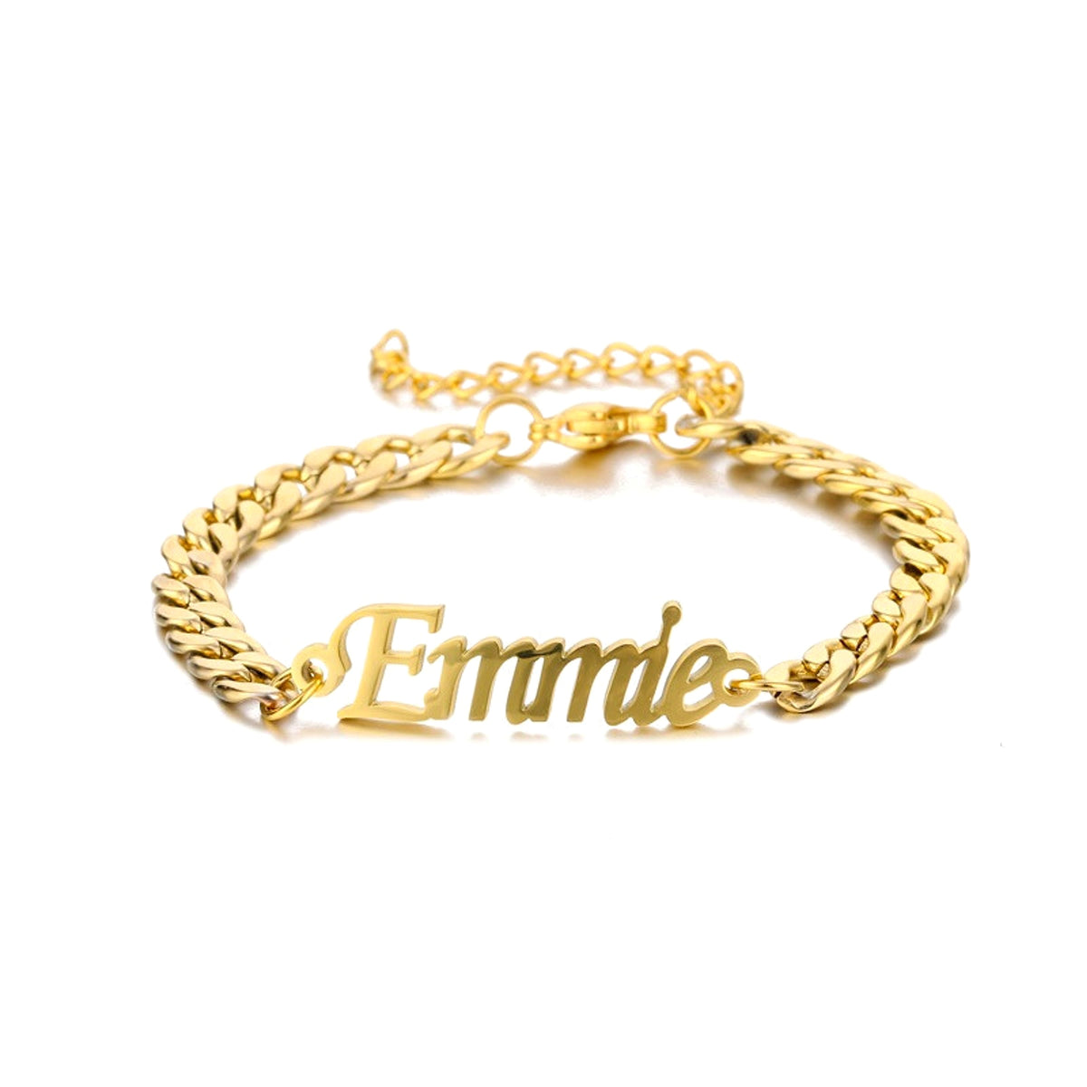 Stainless Steel 4mm Cuban Chain Custom Name Men's Classic Bracelet - enhanced image 4