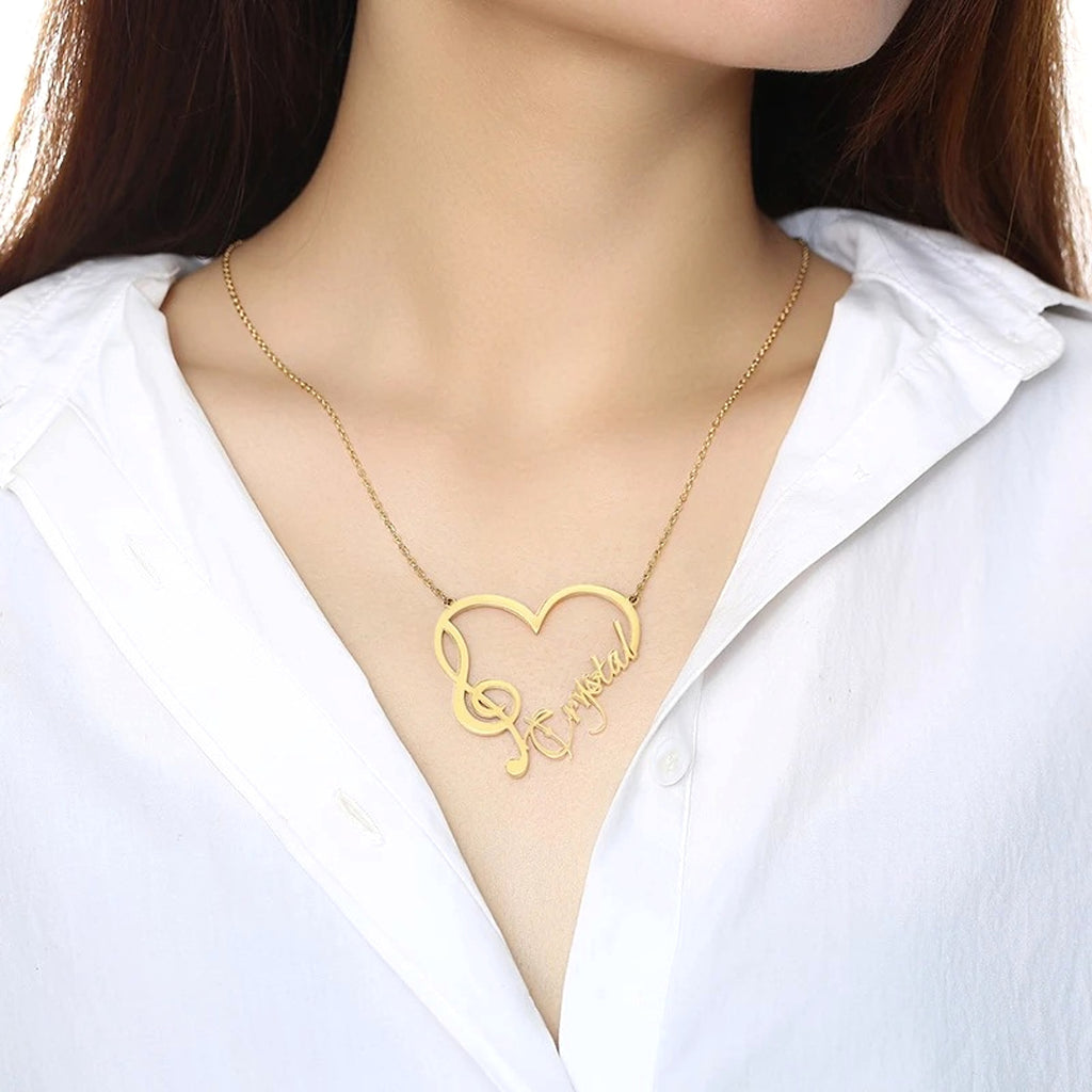 Stainless Steel Heart Pendant With Custom Name – Elegant & Personalized Necklace - enhanced image 4