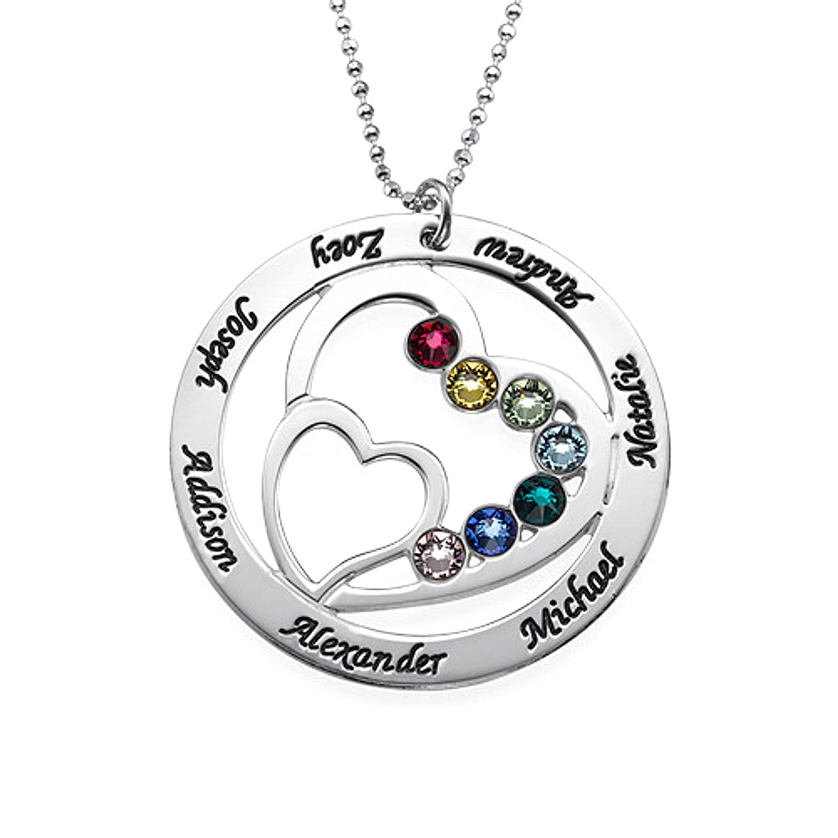 Sterling Silver Clavicle Chain Accessory Round Love Jewelry - enhanced image 4