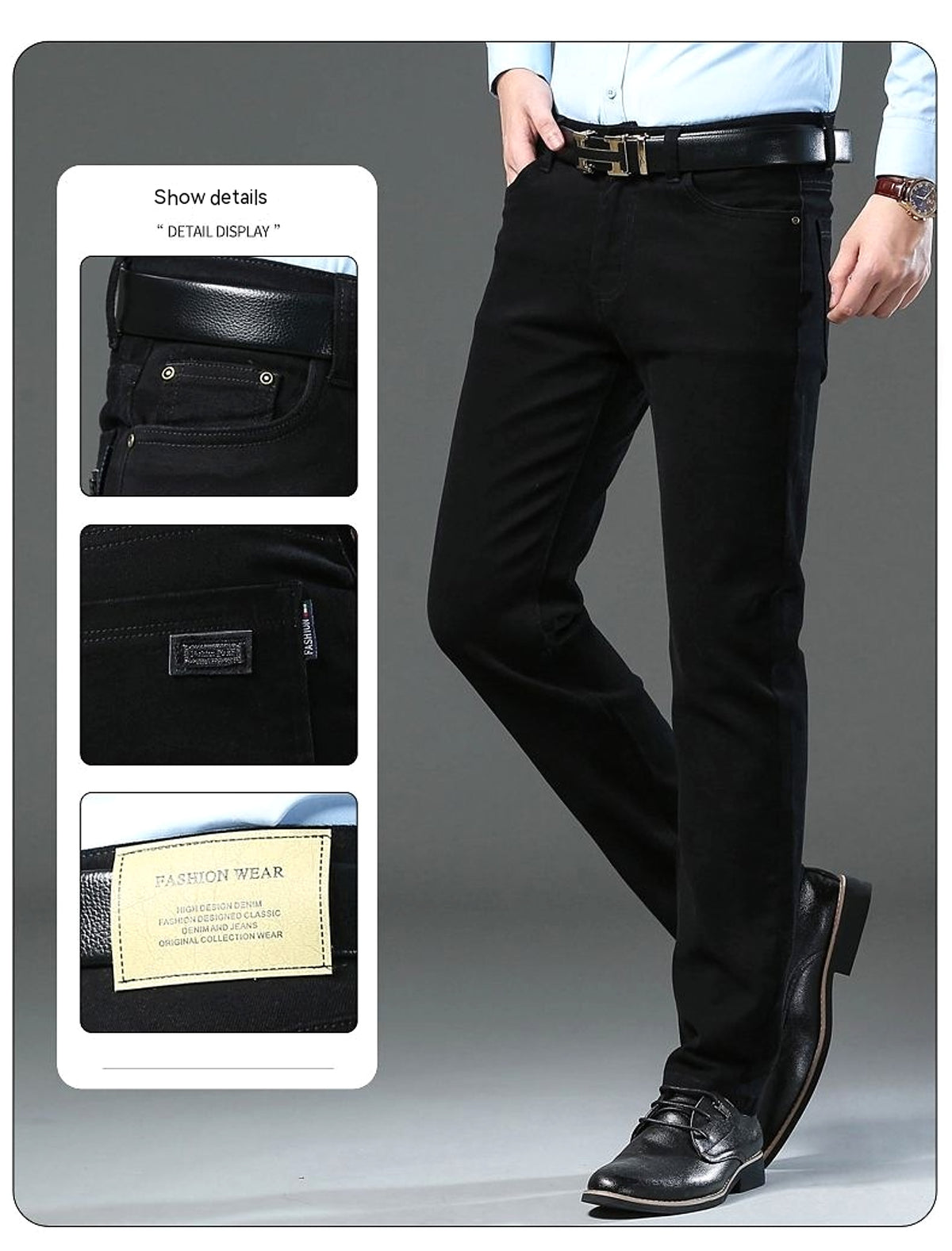 Straight Stretch Comfortable Trousers Mid-high Waist Pants Men - enhanced image 4
