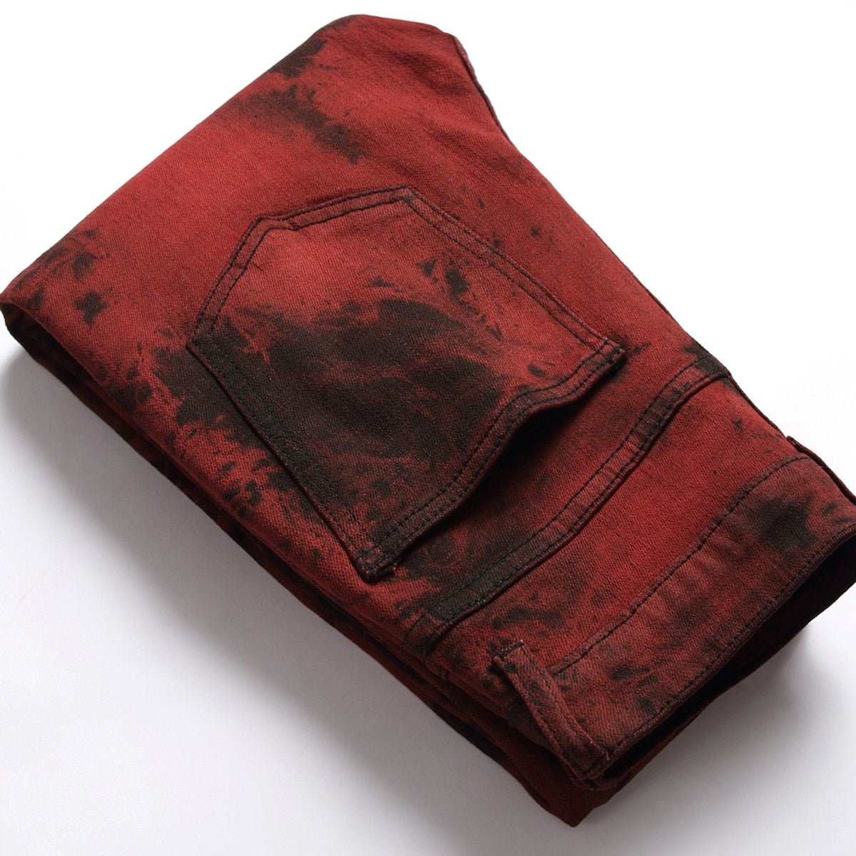 Stretch Tie Dyed Red Brick Men 's Jeans - enhanced image 4