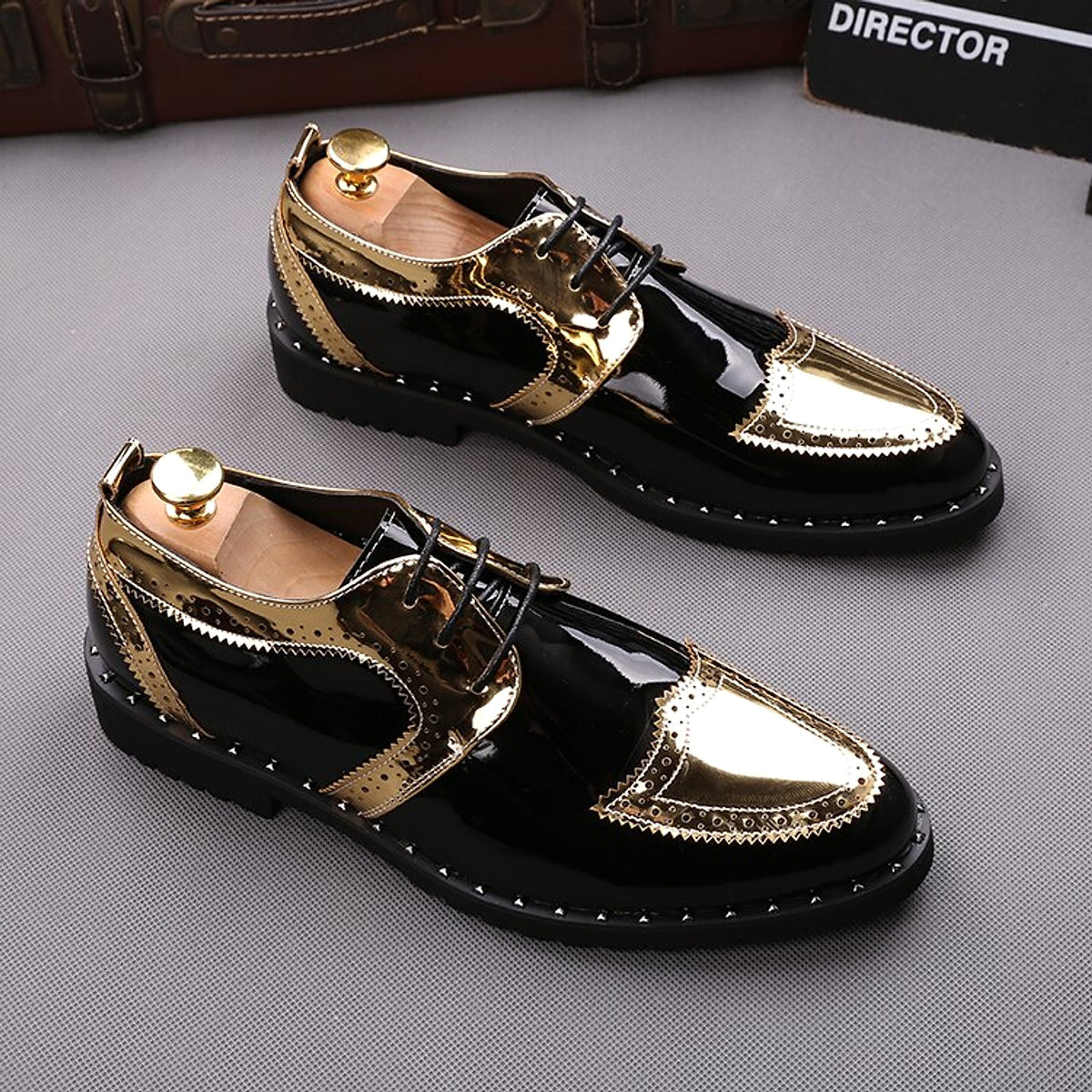 Summer British pointed casual leather shoes Men - enhanced image 4