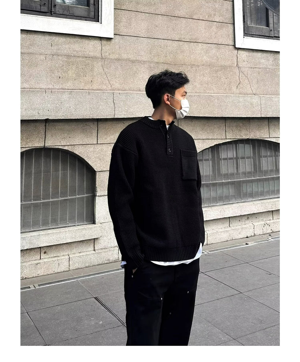 Sweater Men's Long-sleeved Knitted Top - enhanced image 4