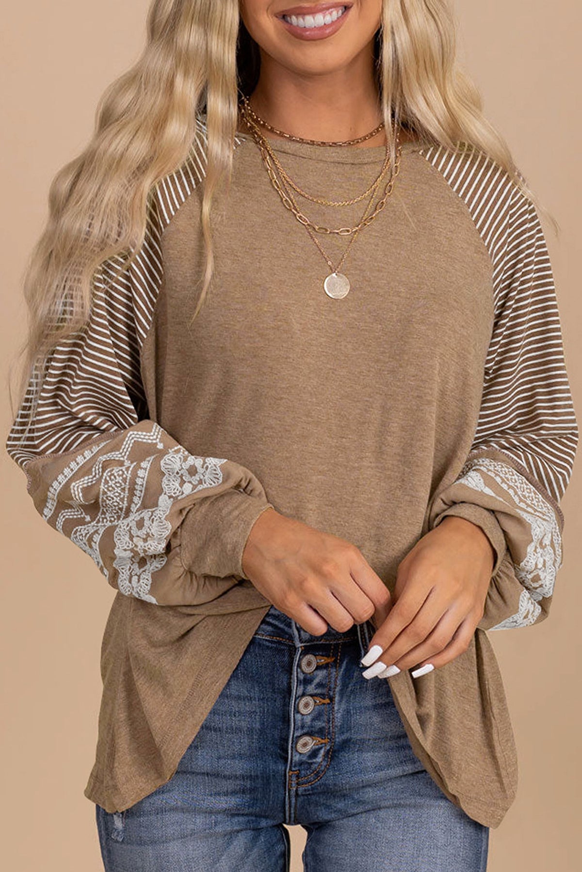 Sweater Round Neck Long Sleeves Top For Women - enhanced image 4