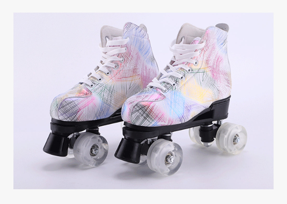 Symphony Feather Double Row Skates Adult Roller Skates Four Roller Skating Flash Skates - enhanced image 4