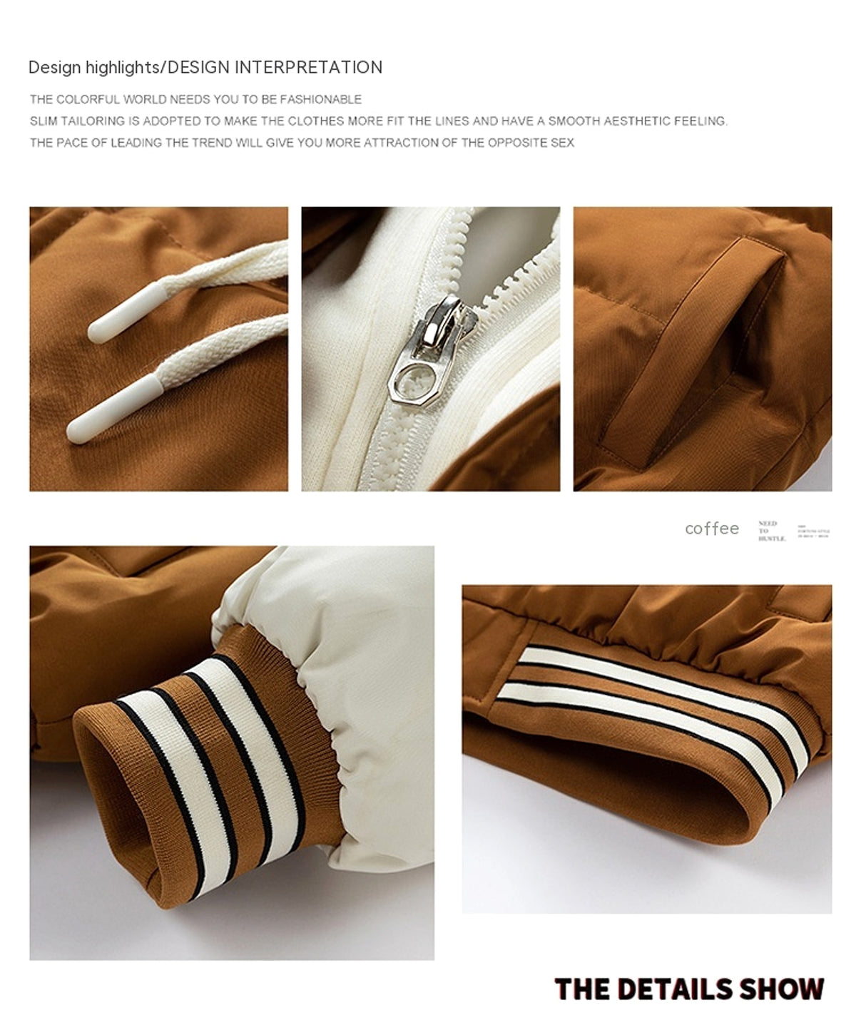 Thickened Down Cotton Jacket With Hood And Two Fake Pieces Men - enhanced image 4