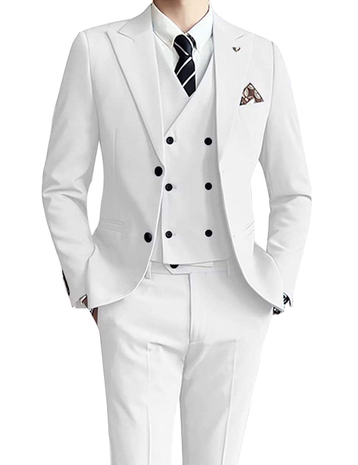 Ceremonté™ – Slim Fit Three-Piece Wedding Suit - enhanced image 4
