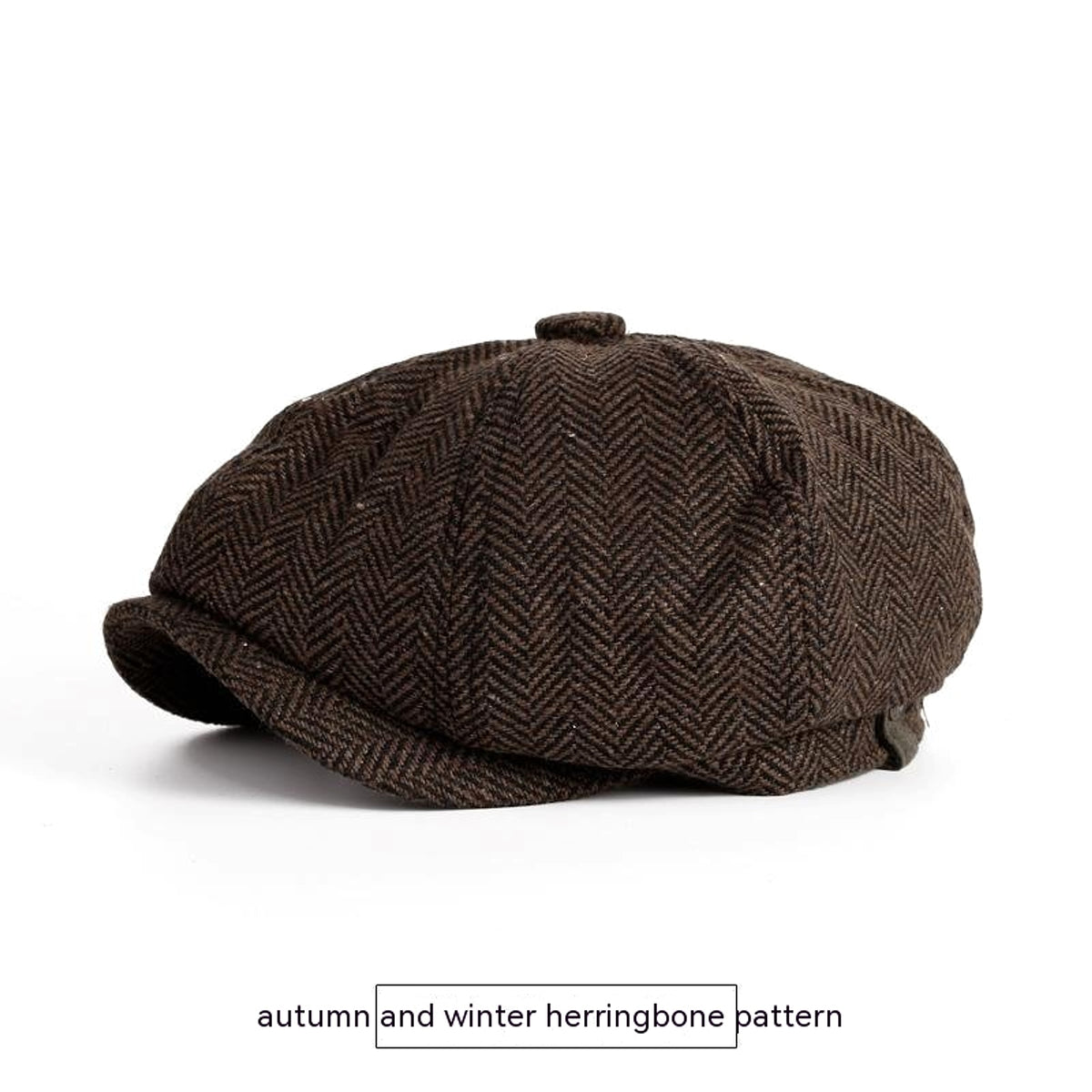 A1. Vintage Spring And Autumn Leisure Wool British Octagonal Hat - enhanced image 4