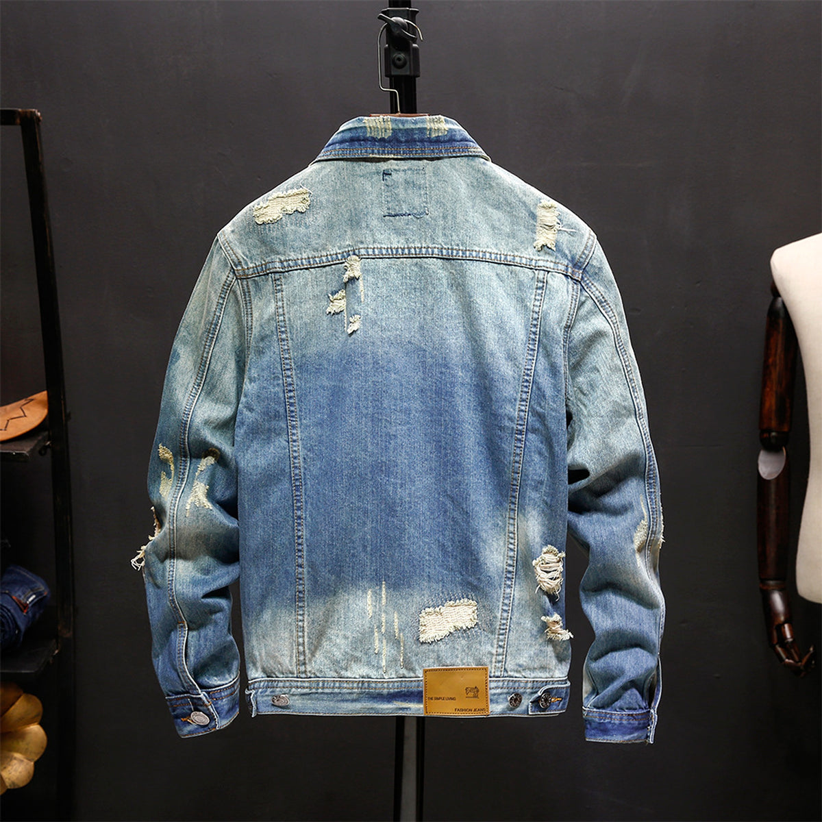 A.1 Washed Denim Jacket Tops Outerwear Men - enhanced image 4