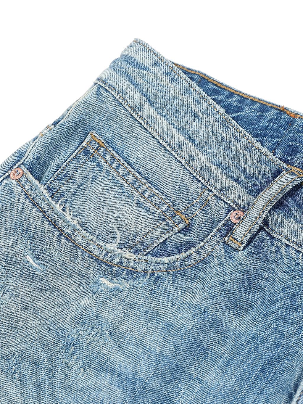 Washed Micro-elastic Frayed Cropped Jeans Men - enhanced image 4