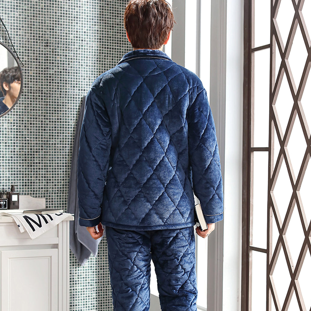 Winter thick men's pajamas - enhanced image 4