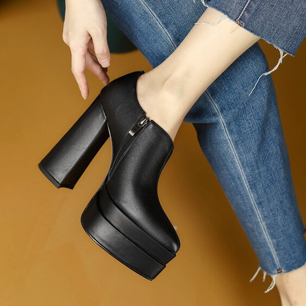 Women With Pointed Deep Cut High Heels - enhanced image 4