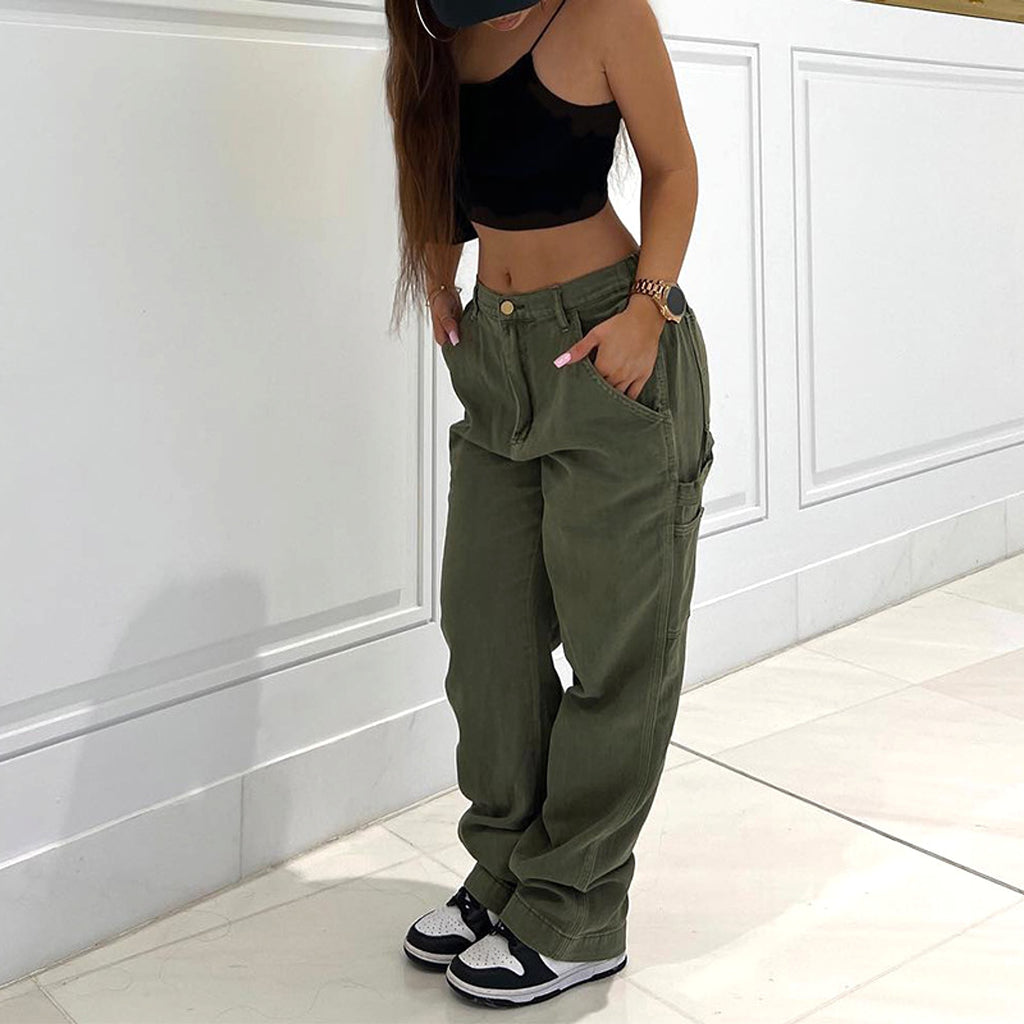 CargoMuse™ – High Waist Straight-Leg Utility Jeans for Women - enhanced image 4