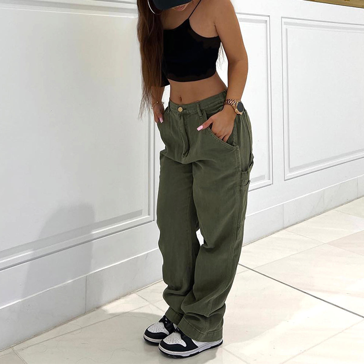 CargoMuse™ – High Waist Straight-Leg Utility Jeans for Women - enhanced image 4