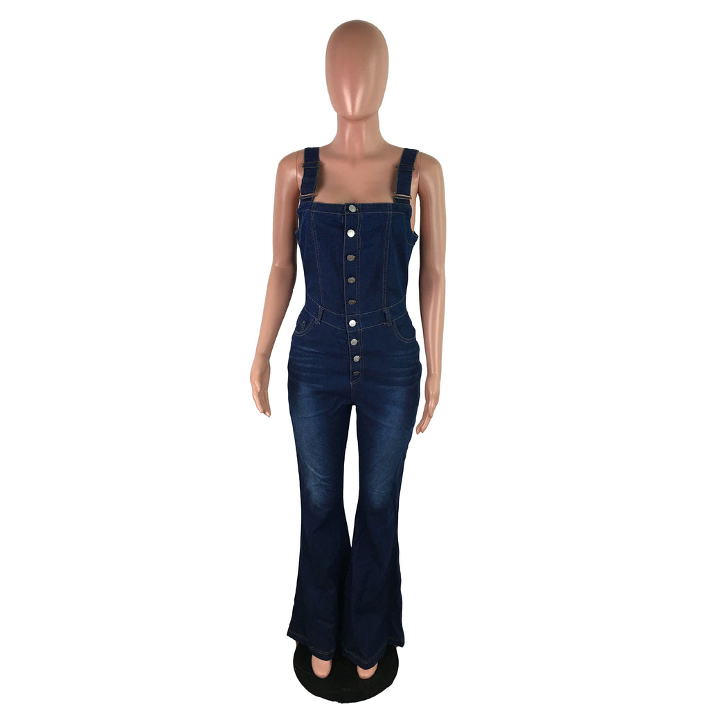 Women's Fashion Casual Denim Jumpsuit - enhanced image 4