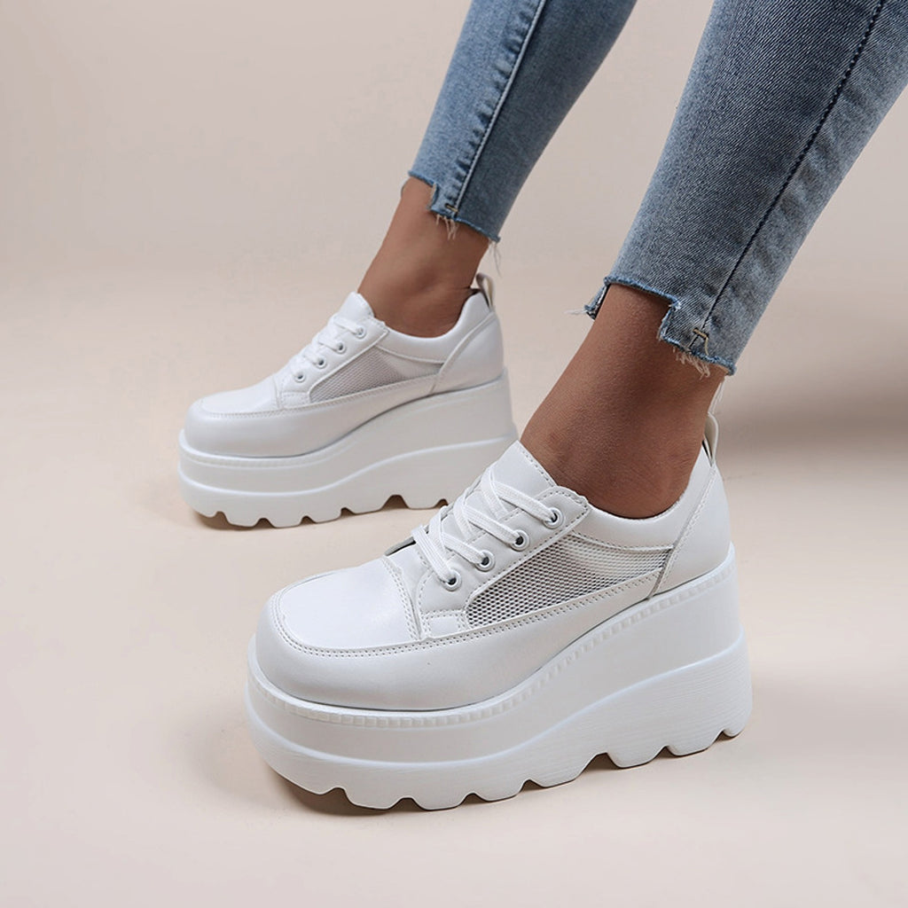 Women's Fashion Lace-up Thick Bottom Casual Daddy Shoes - enhanced image 4