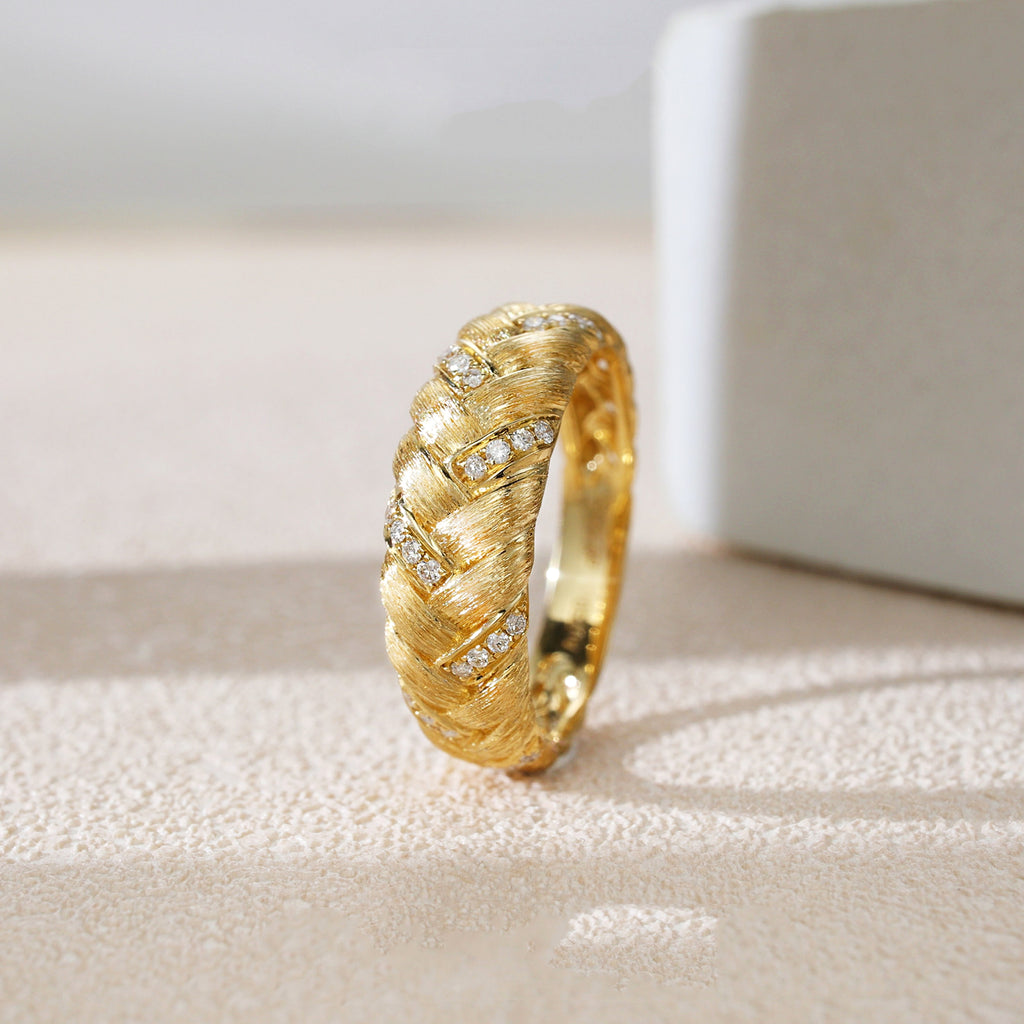 Women's Fashionable Simple Diamond Brushed Ring - enhanced image 4