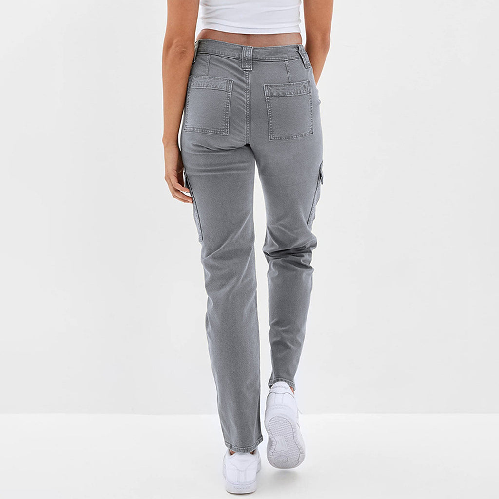 Women's Jeans Multi-bag High Waist Wash Straight - enhanced image 4