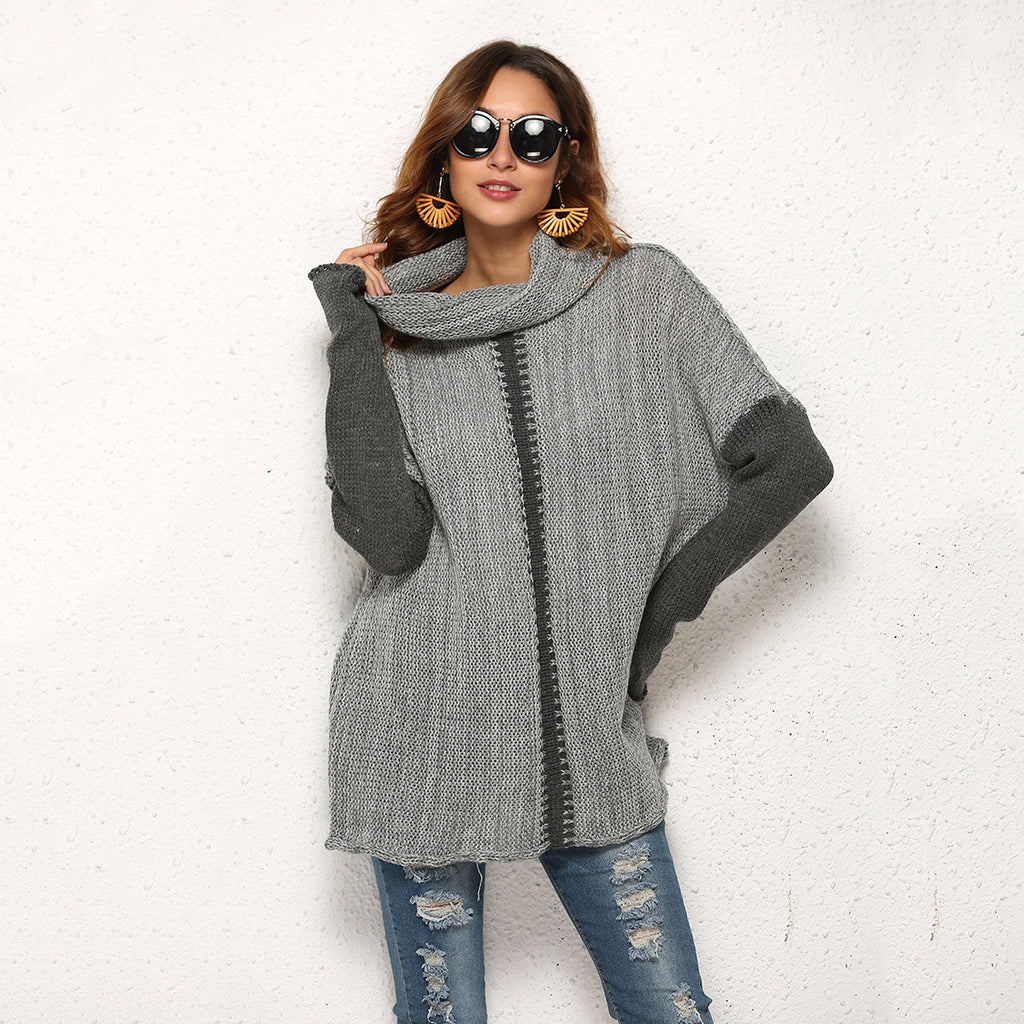 A1. Women's Knitted Pullover Sweater With Holes In Fingers - enhanced image 4